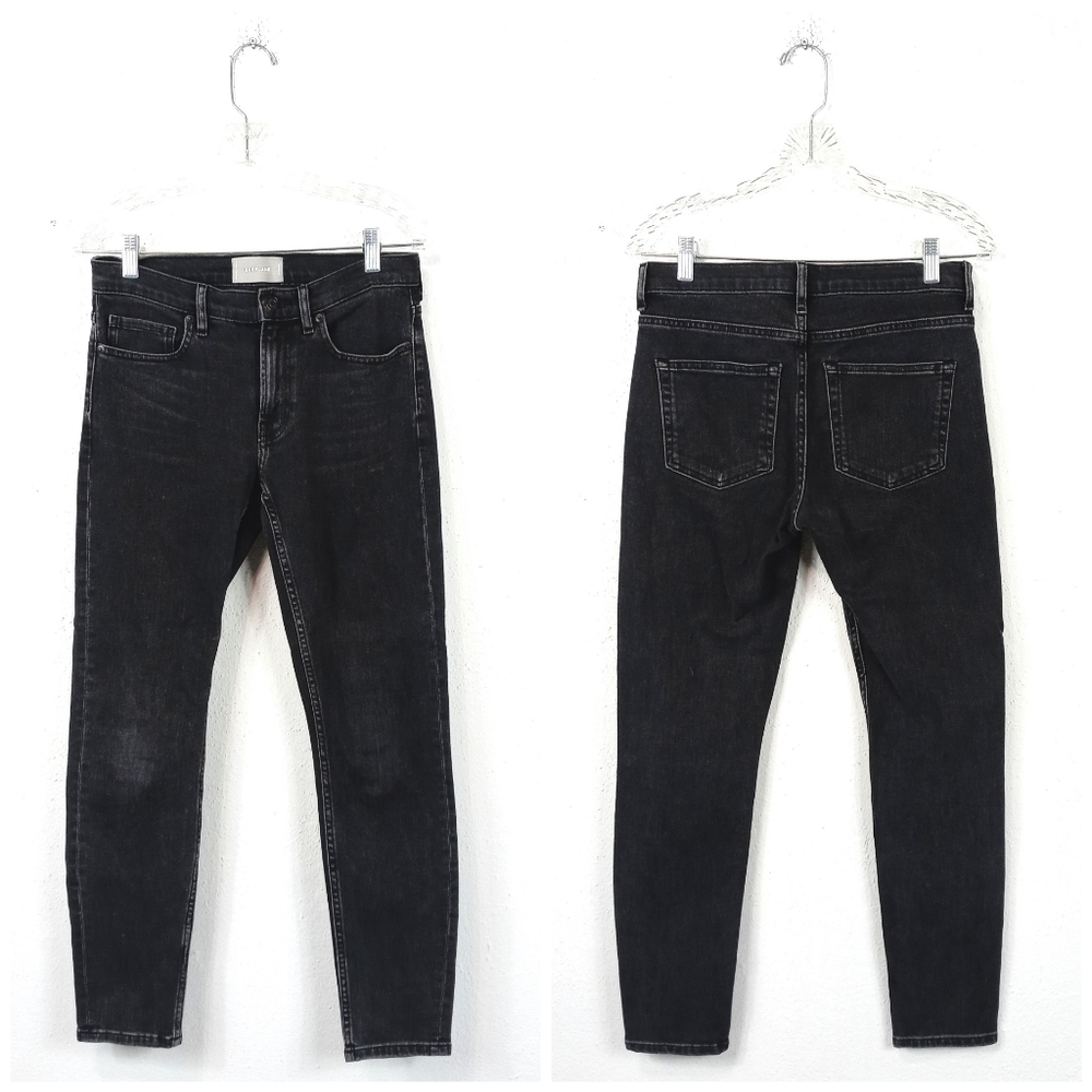 Everlane Mid Rise Washed Black Skinny Jeans Size 26 Regular